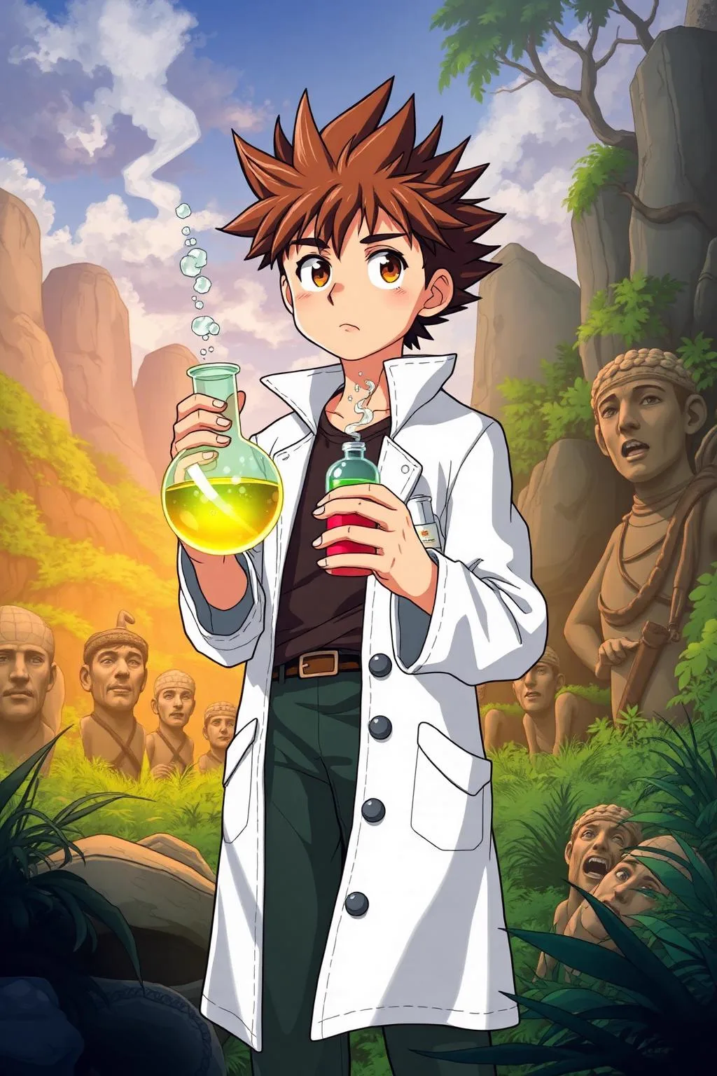 Original AnimeVerse poster illustration representing Dr. Stone
